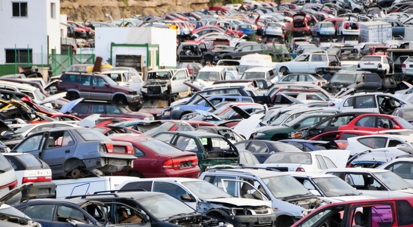 Cars piled up at the Junk Yard - Utah Junk Yard