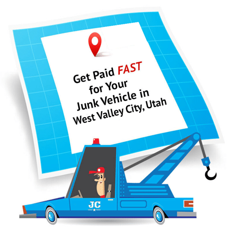 Tow Truck Graphic - Cash for Junk and Wrecked cars in West Valley City, Utah