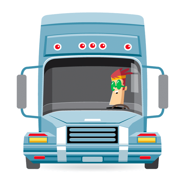 Illustration of a Man on Commercial Truck- Get Fast Cash for Your Commercial Truck
