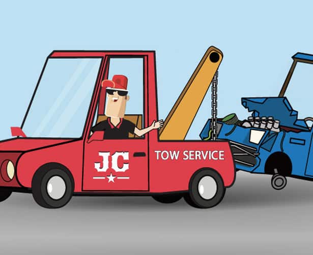 Junk Car being towed illustration - Junk Car Cash Out 